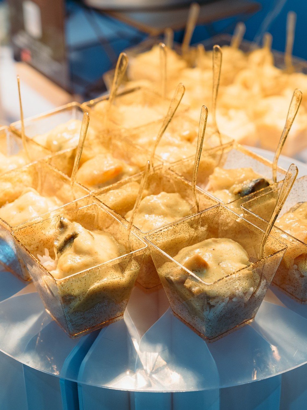 Canapes on a styled catering display at The Hendrix, Stafford, Houston