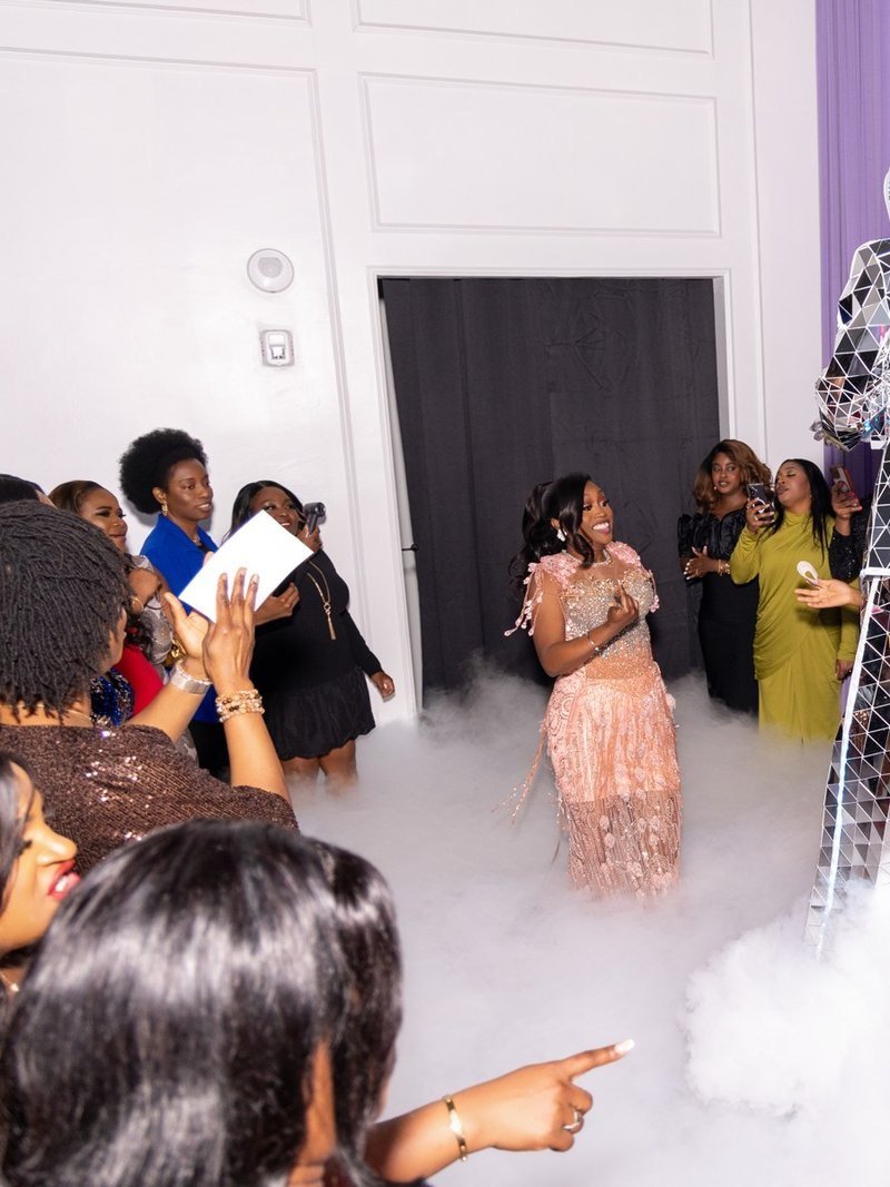 Guests dancing under smoke effects at a celebration at The Hendrix, Stafford