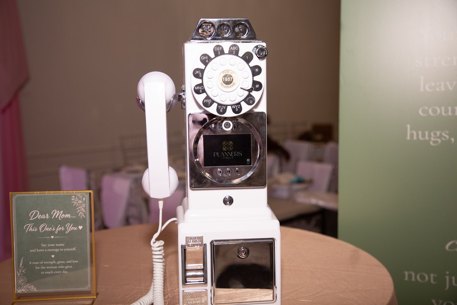 A vintage payphone message station at Dear Mama at The Hendrix