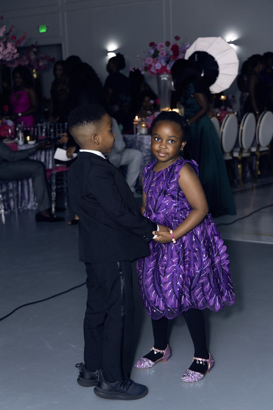 Two children dancing together on the dance floor at The Hendrix, Stafford
